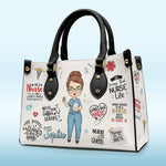 You Are Our Angels In Scrubs - Nurse Personalized Custom Leather Handbag - Appreciation, Thank You Gift, Nurse Life, Doctor Life