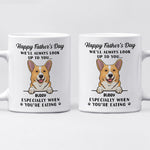 We'll Always Look Up To You - Dog Personalized Custom Mug - Father's Day, Gift For Pet Owners, Pet Lovers