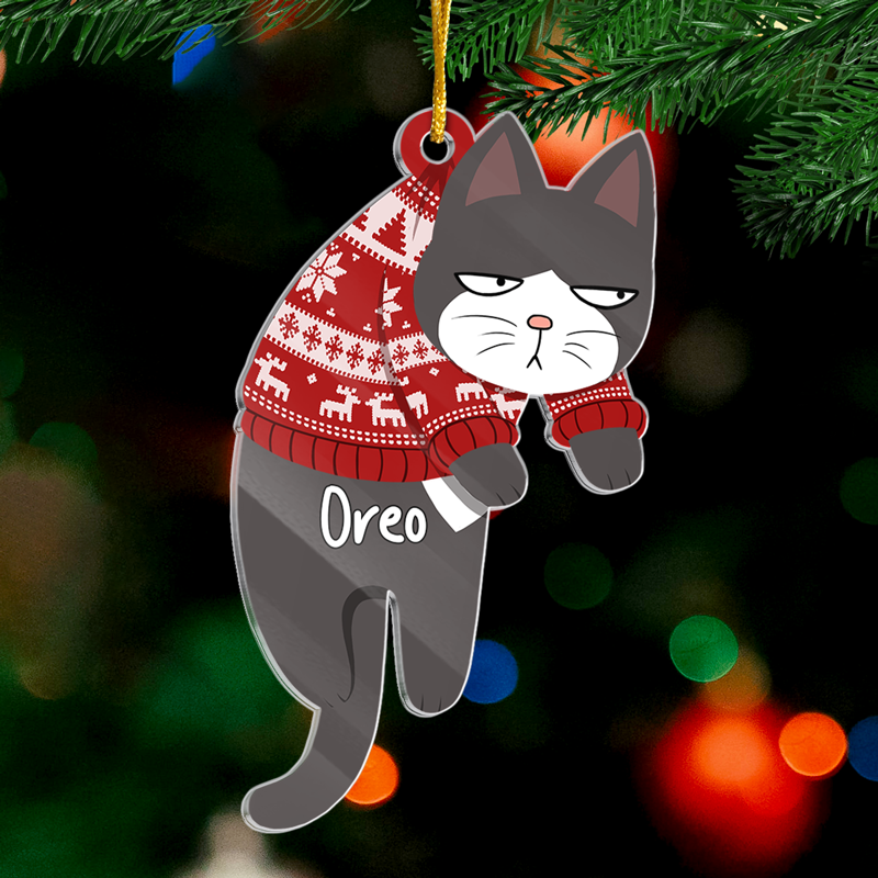 All I Want For Christmas Is A Cat By My Side - Cat Personalized Custom Ornament - Acrylic Custom Shaped - Christmas Gift For Pet Owners, Pet Lovers