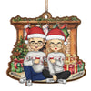 The Best Present Is Wrapped In My Arms - Couple Personalized Custom Ornament - Wood Custom Shaped - Christmas Gift For Husband Wife, Anniversary