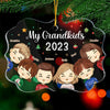 Grandkids Make My Heart Happy - Family Personalized Custom Ornament - Acrylic Benelux Shaped - Christmas Gift For Family Members