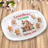 Grandma Never Runs Out Of Hugs Or Cookies - Family Personalized Custom Platter - Christmas Gift For Grandma