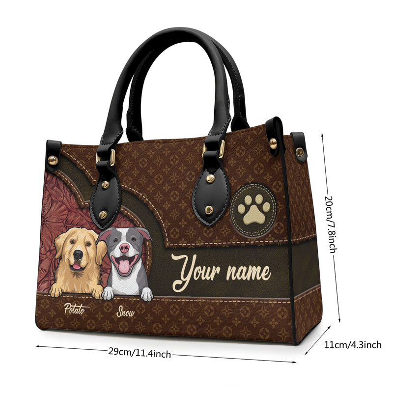 Life Is Better With Beloved Fur Baby - Dog & Cat Personalized Custom Leather Handbag - Gift For Pet Owners, Pet Lovers
