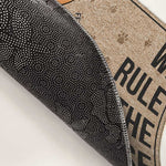 Here We Play House Rules - Cat Personalized Custom Decorative Mat - Gift For Pet Owners, Pet Lovers