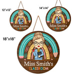 Welcome To My Classroom - Teacher Personalized Custom Round Shaped Home Decor Wood Sign - House Warming Gift For Teacher, Back To School