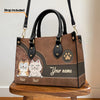 Hot Dogs And Cool Cats - Dog & Cat Personalized Custom Leather Handbag - Gift For Pet Owners, Pet Lovers