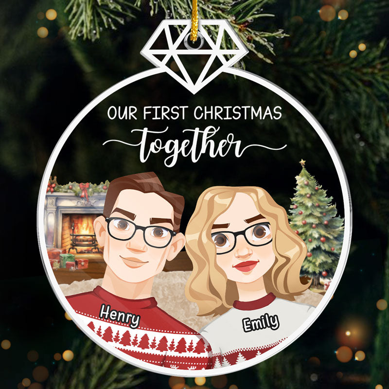 Together Now And Forever - Couple Personalized Custom Ornament - Acrylic Custom Shaped - Christmas Gift For Husband Wife, Anniversary