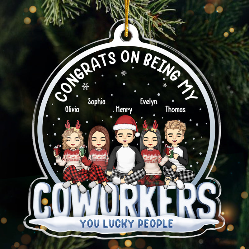 Friends, Lucky People - Bestie Personalized Custom Ornament - Acrylic Custom Shaped - Christmas Gift For Best Friends, BFF, Sisters, Coworkers