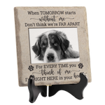 Custom Photo I'm Right Here In Your Heart - Memorial Personalized Custom Square Shaped Ceramic Plaque With Stand - Sympathy Gift, Gift For Pet Owners, Pet Lovers