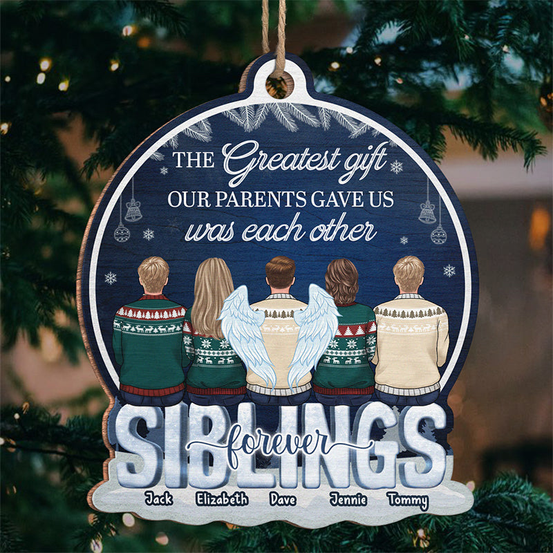 Together Forever, Never Apart - Family Personalized Custom Ornament - Wood Custom Shaped - Christmas Gift For Family Members