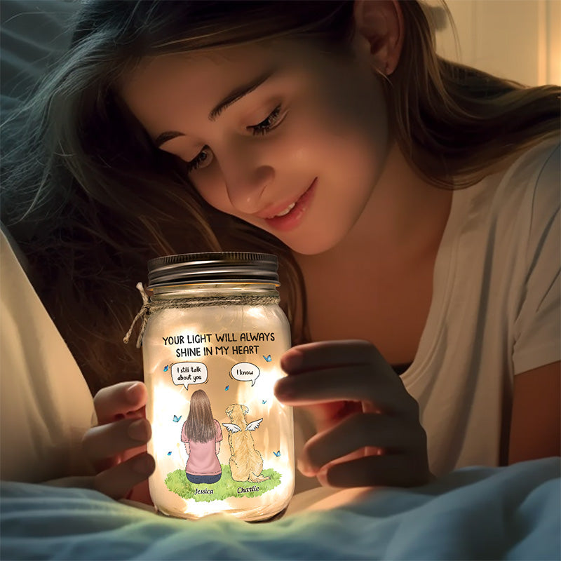 My Heart Was Not Ready To Lose You - Memorial Personalized Custom Mason Jar Light - Sympathy Gift For Pet Owners, Pet Lovers