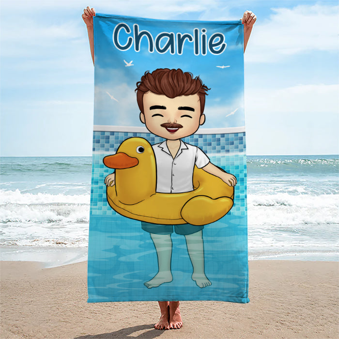 Let's Make A Plash At The Pool Party - Bestie Personalized Custom Beach Towel - Gift For Best Friends, BFF, Sisters
