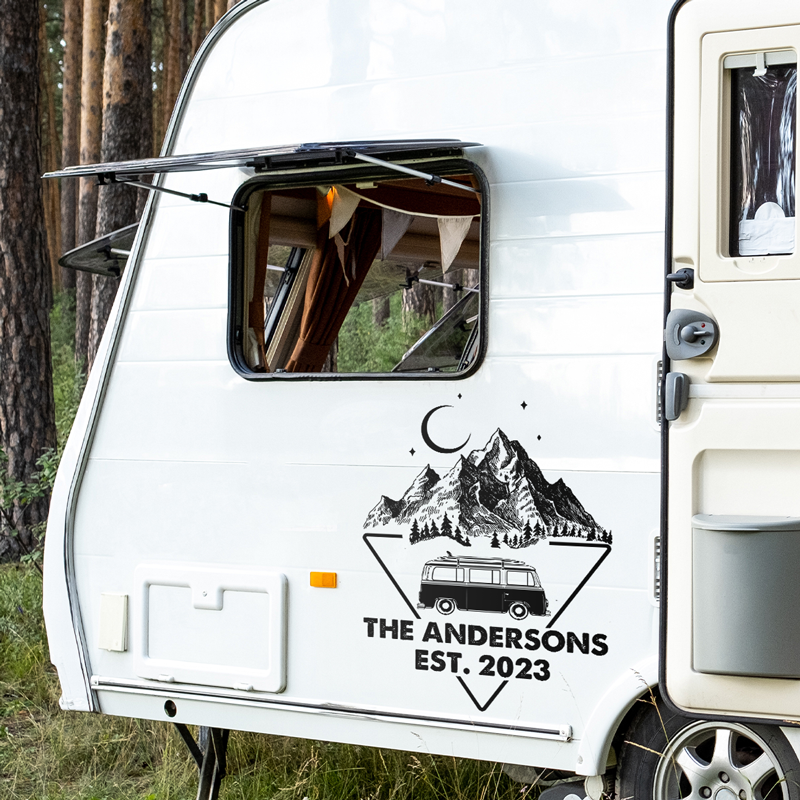 Camping Is My Therapy In Nature's Embrace - Camping Personalized Custom RV Decal - Gift For Camping Lovers