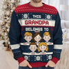 This Grandma Belongs To - Personalized Custom Unisex Ugly Christmas Sweatshirt, Wool Sweatshirt, All-Over-Print Sweatshirt -  Gift For Grandma, Grandparents, Christmas Gift