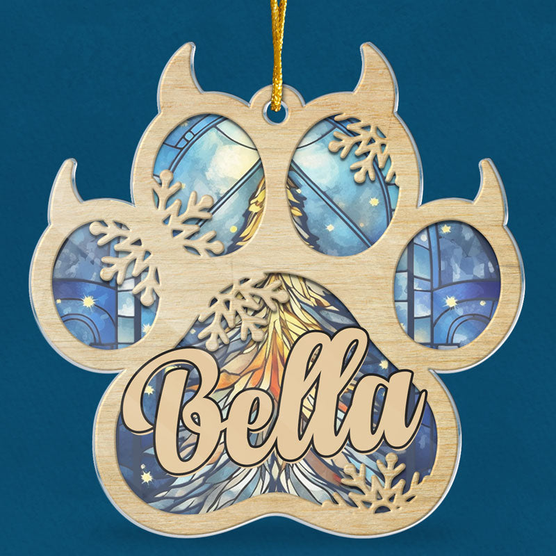 Meowy Woofmas - Dog & Cat Personalized Custom Ornament - Acrylic Paw Shaped - Christmas Gift, Sympathy Gift For Pet Owners, Pet Lovers