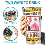 Custom Photo Partners In Crime Just Remember - Bestie Personalized Custom Tumbler - Gift For Best Friends, BFF, Sisters