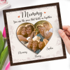 Custom Photo The Loveliest Masterpiece Of The Heart - Family Personalized Custom 2-Layered Wooden Plaque With Stand - House Warming Gift For Mom, Grandma