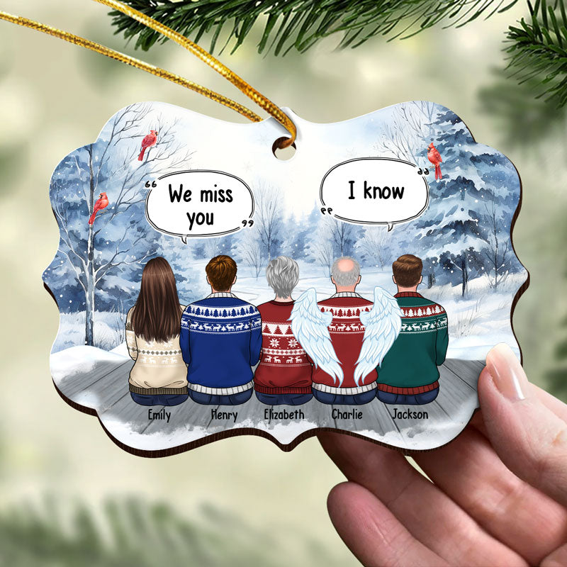 Heaven Mail - Memorial Personalized Custom Wooden Card With Pop Out Ornament - Christmas Gift, Sympathy Gift For Family Members