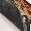 No Trespassing We Are Tired Of Hiding Bodies - Couple Personalized Custom Home Decor Decorative Mat - Halloween Gift For Husband Wife, Anniversary